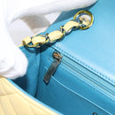CHANEL Mini Matelasse 20 Chain Shoulder Bag Lamb Skin Yellow CC Auth 197490SV-20