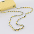 CHANEL Mini Matelasse 20 Chain Shoulder Bag Lamb Skin Yellow CC Auth 197490SV-7