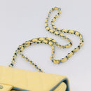 CHANEL Mini Matelasse 20 Chain Shoulder Bag Lamb Skin Yellow CC Auth 197490SV-8