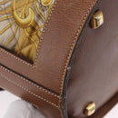 Salvatore Ferragamo Shoulder Bag Leather Brown Gold Auth 197492-10