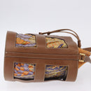 Salvatore Ferragamo Shoulder Bag Leather Brown Gold Auth 197492-4