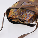 Salvatore Ferragamo Shoulder Bag Leather Brown Gold Auth 197492-6