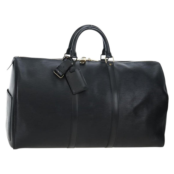 LOUIS VUITTON Epi Keepall 50 Boston Bag Black M42962 LV Auth 197495V
