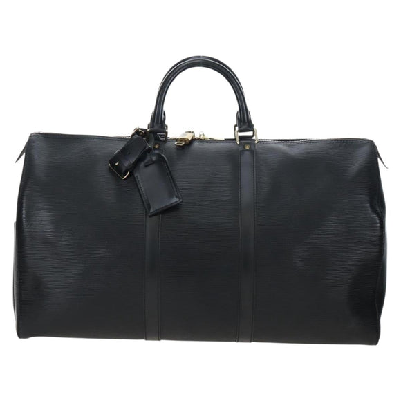 LOUIS VUITTON Epi Keepall 50 Boston Bag Black M42962 LV Auth 197495V