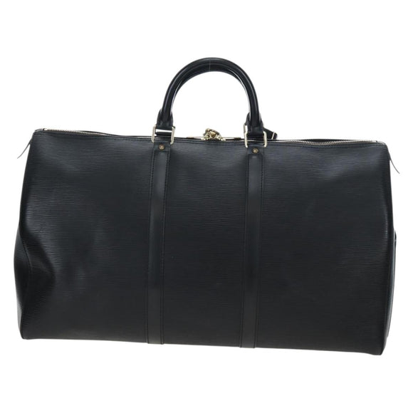 LOUIS VUITTON Epi Keepall 50 Boston Bag Black M42962 LV Auth 197495V