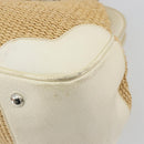 PRADA Hand Bag Straw Beige Silver Auth 197502A-8
