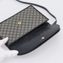 CELINE Macadam Canvas Shoulder Bag PVC Navy Gold Auth 197504-14