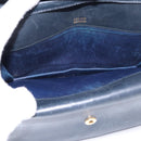 CELINE Macadam Canvas Shoulder Bag PVC Navy Gold Auth 197504-16
