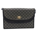CELINE Macadam Canvas Shoulder Bag PVC Navy Gold Auth 197504-2