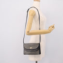 CELINE Macadam Canvas Shoulder Bag PVC Navy Gold Auth 197504-22
