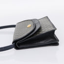 CELINE Macadam Canvas Shoulder Bag PVC Navy Gold Auth 197504-4