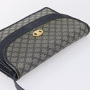 CELINE Macadam Canvas Shoulder Bag PVC Navy Gold Auth 197504-6