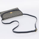 CELINE Macadam Canvas Shoulder Bag PVC Navy Gold Auth 197504-7