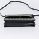 CELINE Macadam Canvas Shoulder Bag PVC Navy Gold Auth 197504-9