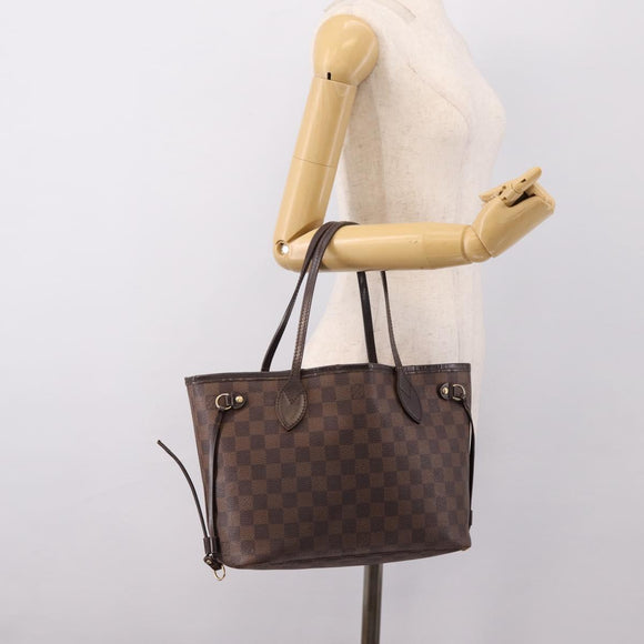 LOUIS VUITTON Damier Ebene Neverfull PM Tote Bag N51109 LV Auth 197506