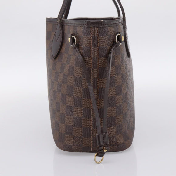 LOUIS VUITTON Damier Ebene Neverfull PM Tote Bag N51109 LV Auth 197506