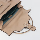Salvatore Ferragamo Gancini Hand Bag Leather Beige Silver Auth 197508A-16