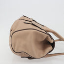 Salvatore Ferragamo Gancini Hand Bag Leather Beige Silver Auth 197508A-4