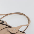 Salvatore Ferragamo Gancini Hand Bag Leather Beige Silver Auth 197508A-8