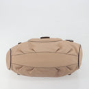 Salvatore Ferragamo Gancini Hand Bag Leather Beige Silver Auth 197508A-9