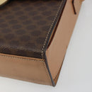 CELINE Macadam Canvas Circle Shoulder Bag PVC Leather Brown Gold Auth 197510A-9