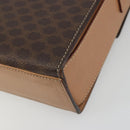 CELINE Macadam Canvas Circle Shoulder Bag PVC Leather Brown Gold Auth 197510A-15