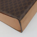 CELINE Macadam Canvas Circle Shoulder Bag PVC Leather Brown Gold Auth 197510A-16