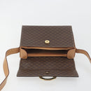 CELINE Macadam Canvas Circle Shoulder Bag PVC Leather Brown Gold Auth 197510A-18