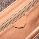 CELINE Macadam Canvas Circle Shoulder Bag PVC Leather Brown Gold Auth 197510A-12