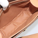 CELINE Macadam Canvas Circle Shoulder Bag PVC Leather Brown Gold Auth 197510A-10