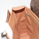 CELINE Macadam Canvas Circle Shoulder Bag PVC Leather Brown Gold Auth 197510A-20