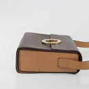 CELINE Macadam Canvas Circle Shoulder Bag PVC Leather Brown Gold Auth 197510A-3