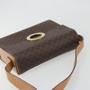 CELINE Macadam Canvas Circle Shoulder Bag PVC Leather Brown Gold Auth 197510A-6