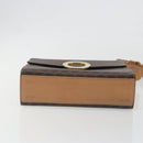 CELINE Macadam Canvas Circle Shoulder Bag PVC Leather Brown Gold Auth 197510A-5