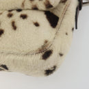 FENDI Mamma Baguette Shoulder Bag fur Ivory Silver Auth 197511SAM-15