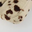 FENDI Mamma Baguette Shoulder Bag fur Ivory Silver Auth 197511SAM-16