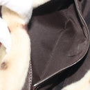 FENDI Mamma Baguette Shoulder Bag fur Ivory Silver Auth 197511SAM-26