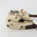 FENDI Mamma Baguette Shoulder Bag fur Ivory Silver Auth 197511SAM-3