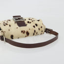 FENDI Mamma Baguette Shoulder Bag fur Ivory Silver Auth 197511SAM-7
