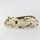 FENDI Mamma Baguette Shoulder Bag fur Ivory Silver Auth 197511SAM-5