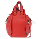 LOEWE Hammock Hand Bag Leather 2way Red Gold Auth 197512A-13