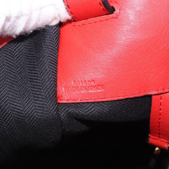 LOEWE Hammock Hand Bag Leather 2way Red Gold Auth 197512A