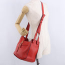 LOEWE Hammock Hand Bag Leather 2way Red Gold Auth 197512A-22