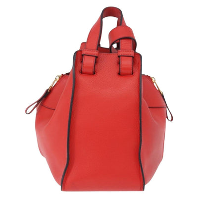 LOEWE Hammock Hand Bag Leather 2way Red Gold Auth 197512A - 0