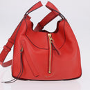 LOEWE Hammock Hand Bag Leather 2way Red Gold Auth 197512A-3