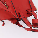 LOEWE Hammock Hand Bag Leather 2way Red Gold Auth 197512A-6