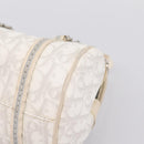 Christian Dior Trotter Canvas Romantic Hand Bag PVC White Silver Auth 197513V-15
