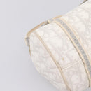 Christian Dior Trotter Canvas Romantic Hand Bag PVC White Silver Auth 197513V-16