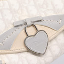 Christian Dior Trotter Canvas Romantic Hand Bag PVC White Silver Auth 197513V-17