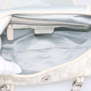 Christian Dior Trotter Canvas Romantic Hand Bag PVC White Silver Auth 197513V-10